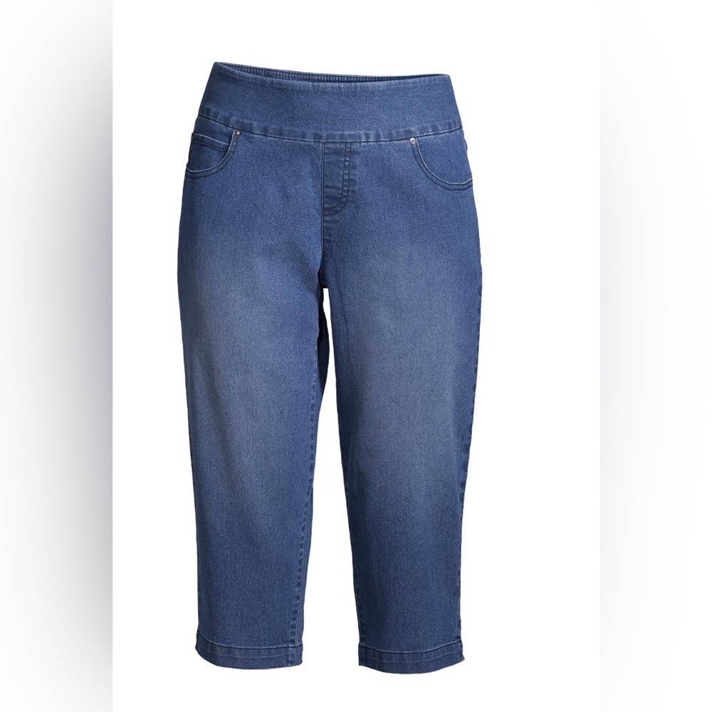 #1 NWT Time and Tru Women’s Woven Pull-On Capri Pants, XL(16-18)